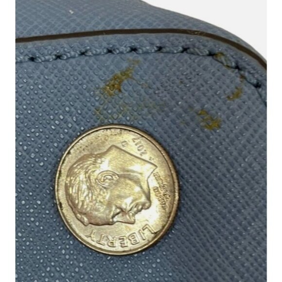 Authentic Michael Kors Saffiano Leather adjustable crossbody bag small Lt Blue - Picture 10 of 12